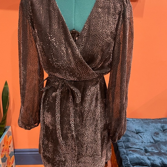 Modcloth burnout wrap dress - black - Picture 2 of 5